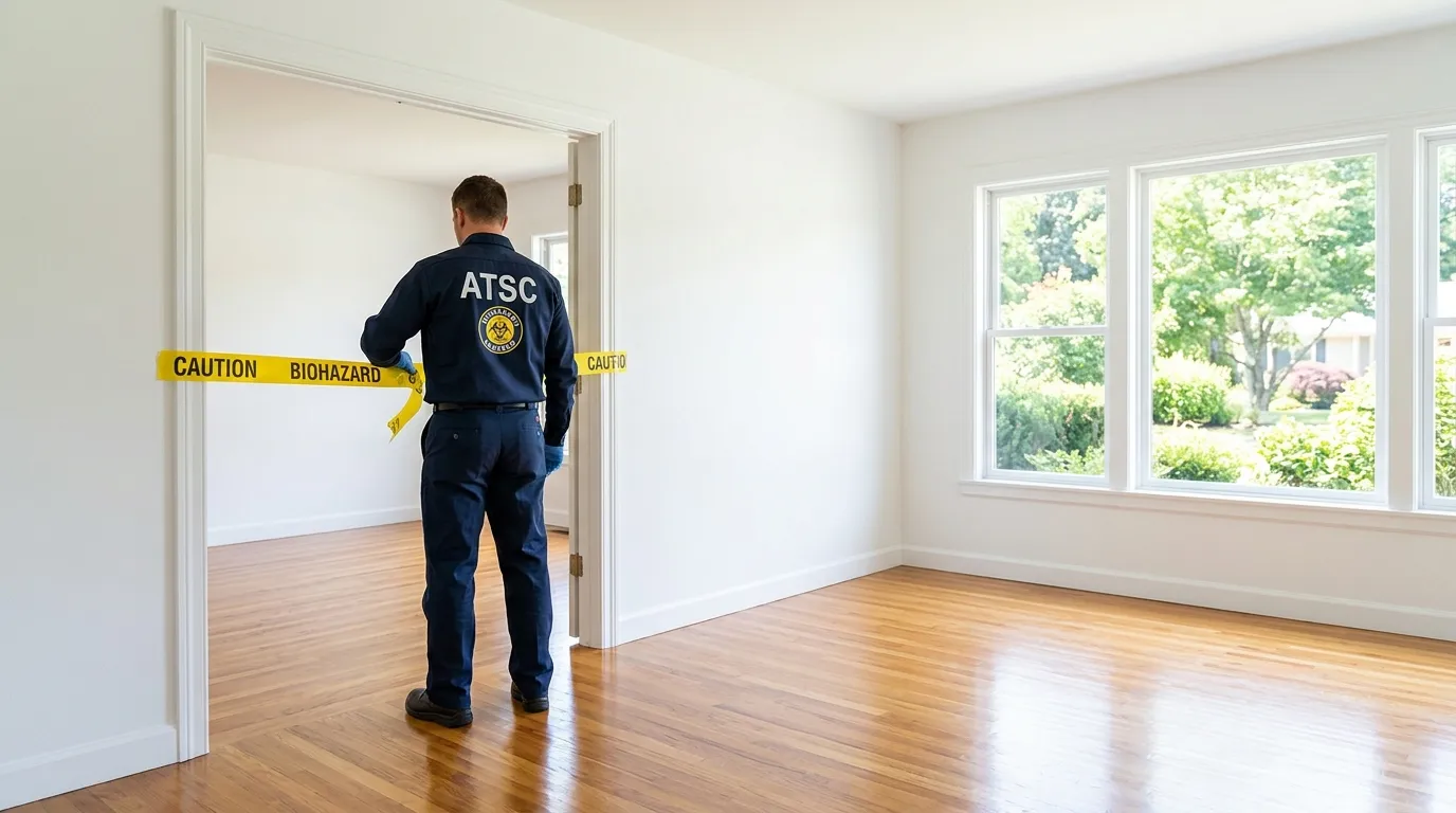 Certified biohazard cleanup crew performing Decomposition Cleanup in New Port Richey